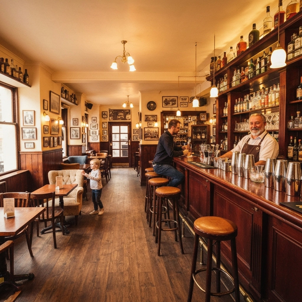 MOJOTOTO interior showing family-friendly traditional bar atmosphere